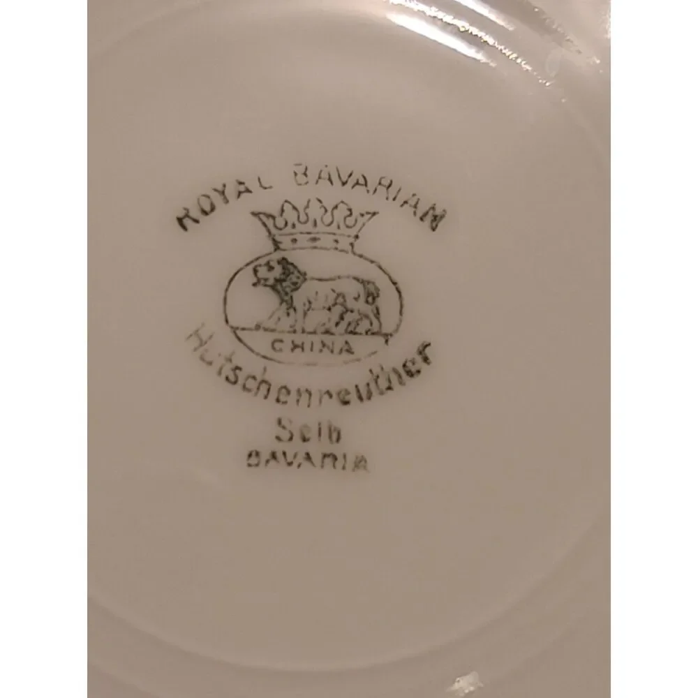 Royal Bavarian Hutschenreuther Selb Bavaria Fruit Bowls Floral & Swag Gold Rim